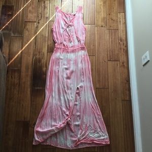Exist Tye Dye White/Pink Maxi Dress